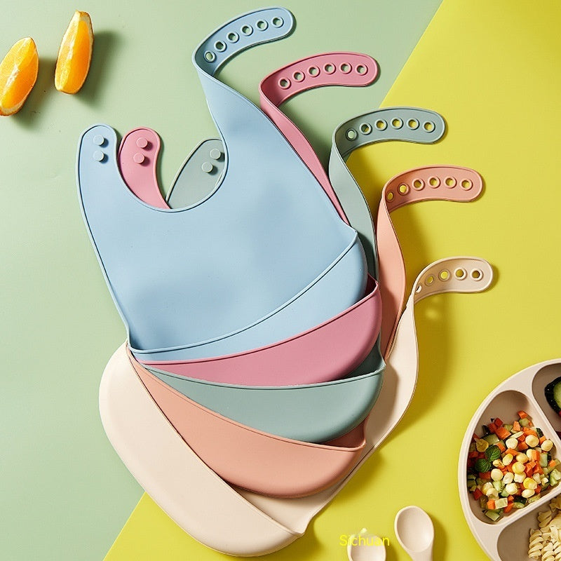 Thin Baby Eating Silicone Baby Bibs Oil-proof Waterproof Maternal And