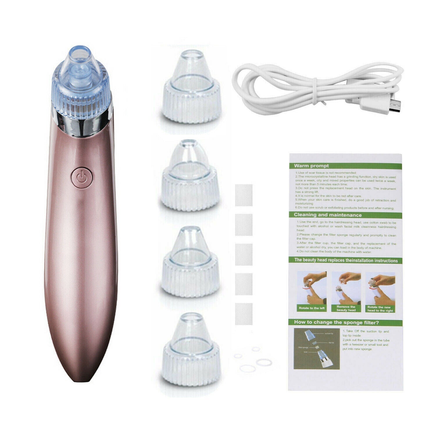 Electric Blackhead Vacuum Pore Cleaner Acne Pimple Remover Strong