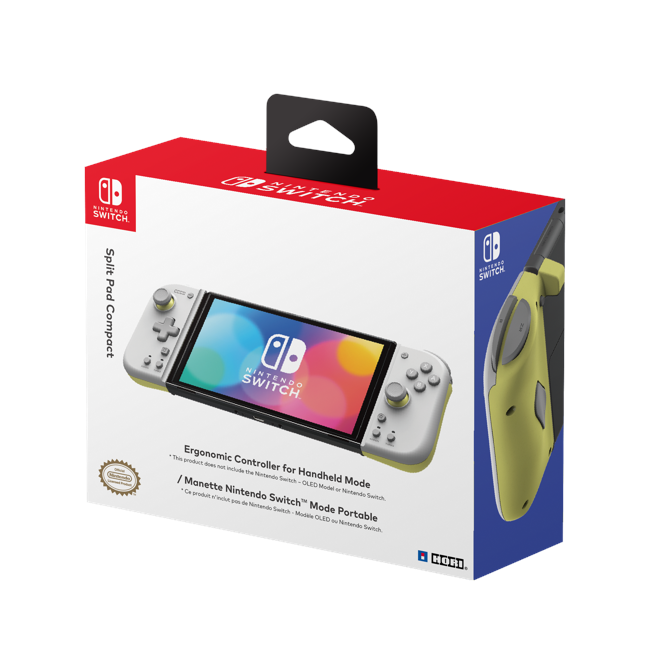 HORI Split Pad Compact – Light Gray & Yellow