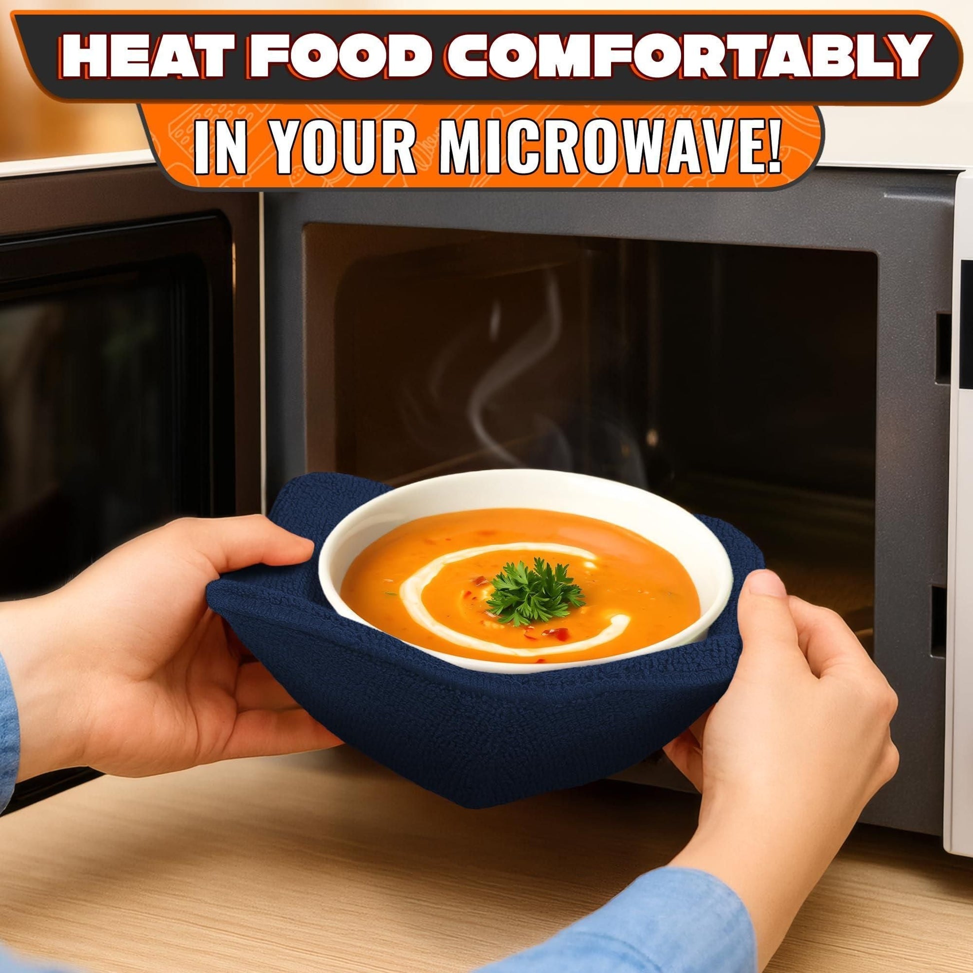 4 Pcs Microwave Bowl Cozy Holders Deep Navy Blue Microwave Bowl