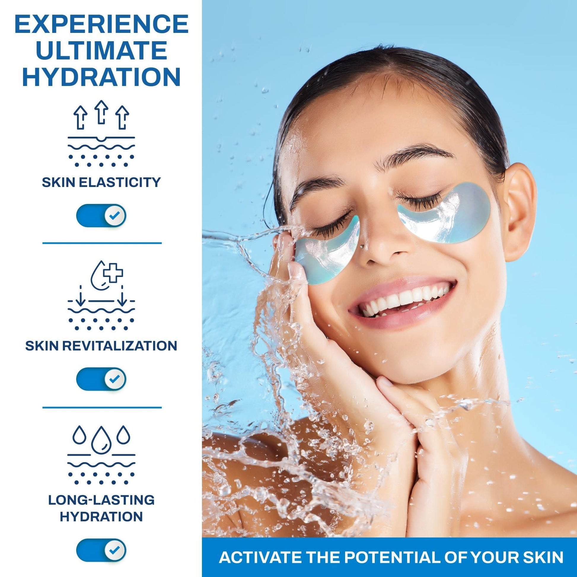 Under Eye Patches for Puffy Eyes 30 Pairs Hyaluronic Acid and Collagen